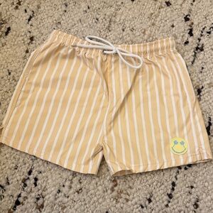Striped Kids Swim Shorts - Yellow